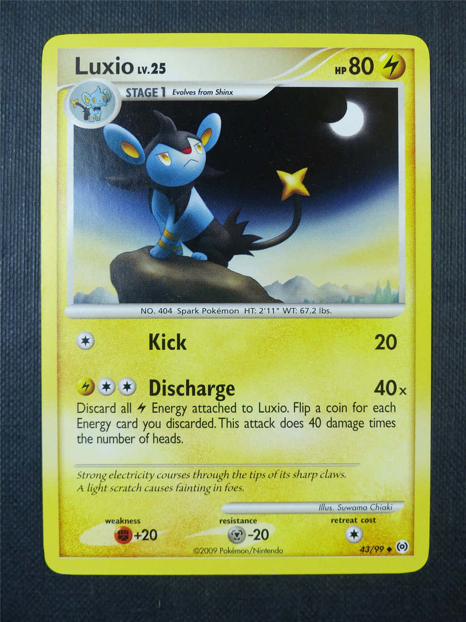 Luxio Pokemon Trading Card Blå Bakgrunn Bakgrunner