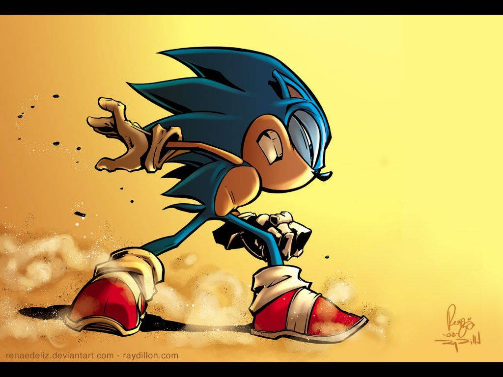 Sonic the Hedgehog i kult fan-artwork-bakgrunnsbilde.