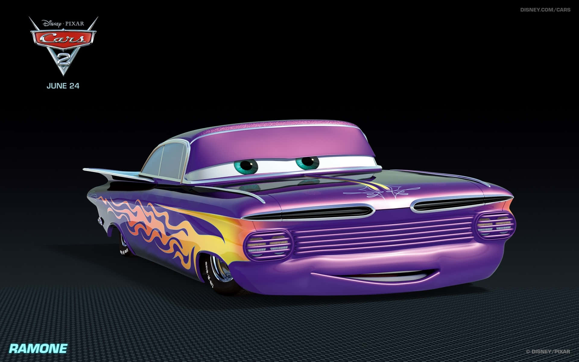 Lynet McQueen og Mater ser ut over London Bakgrunner