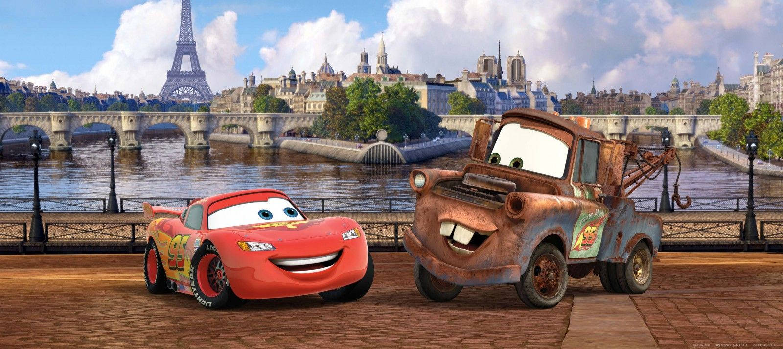 Lynet McQueen og Mater i Paris fra Biler 2 Bakgrunner