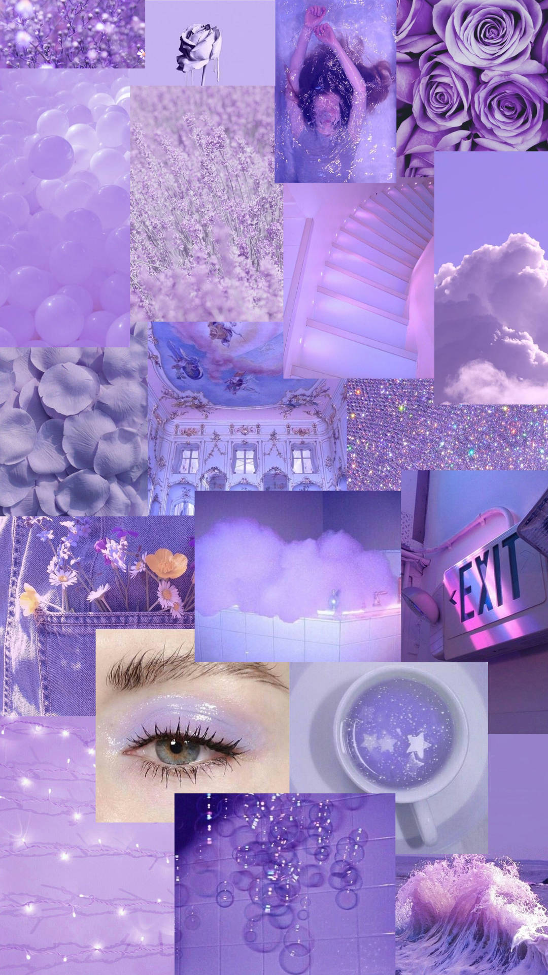 Lys lilla estetisk delikat collage Bakgrunner