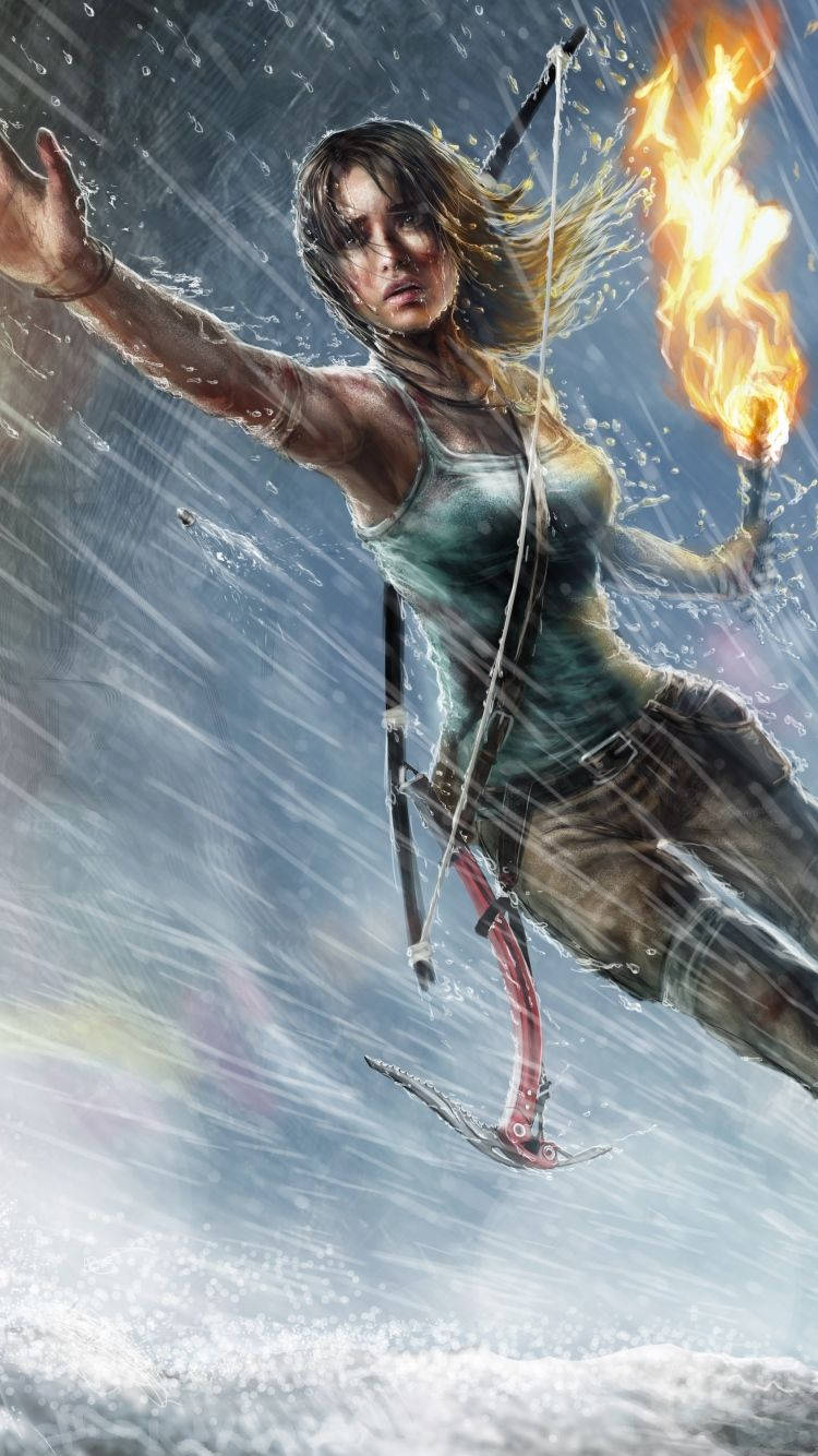 Lysende fakkel Tomb Raider iPhone Bakgrunner