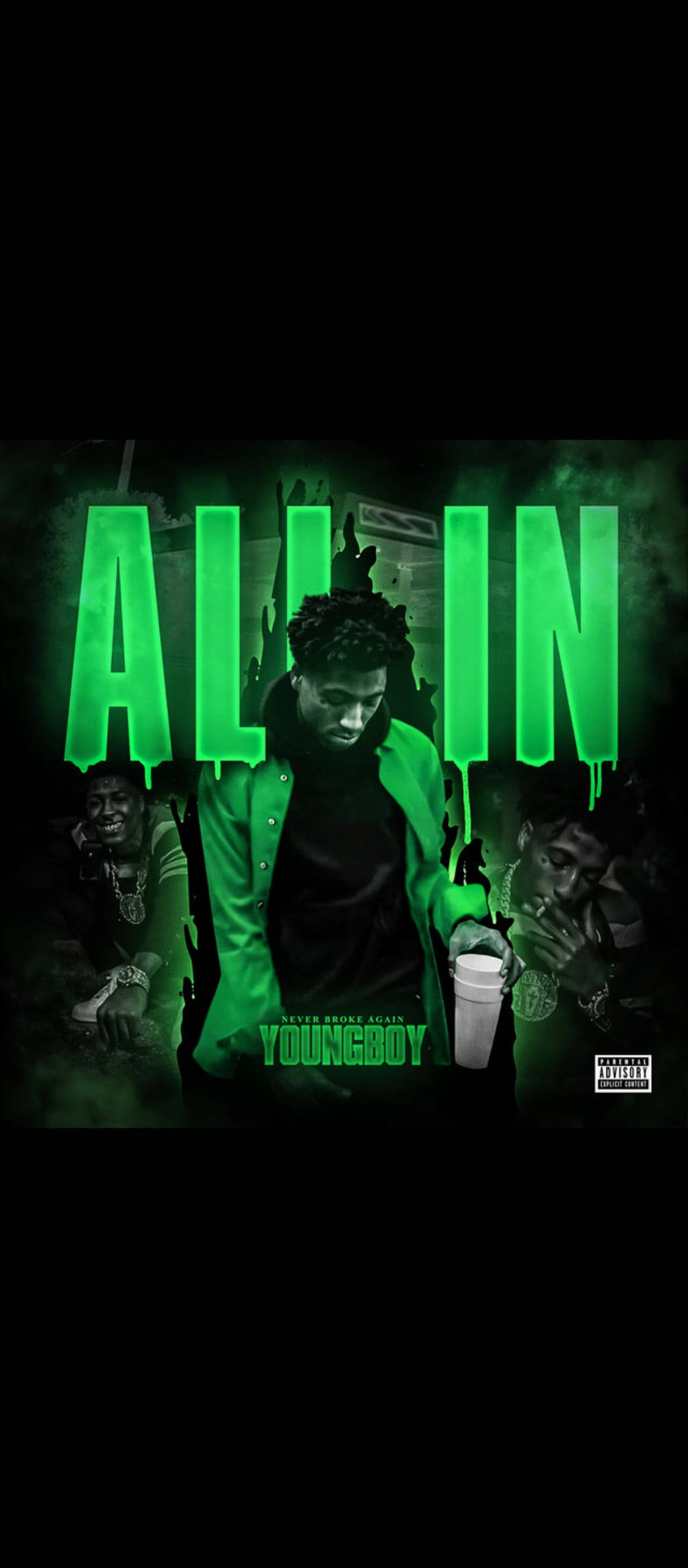 Lysende Grønn For NBA Youngboy Logo Bakgrunner