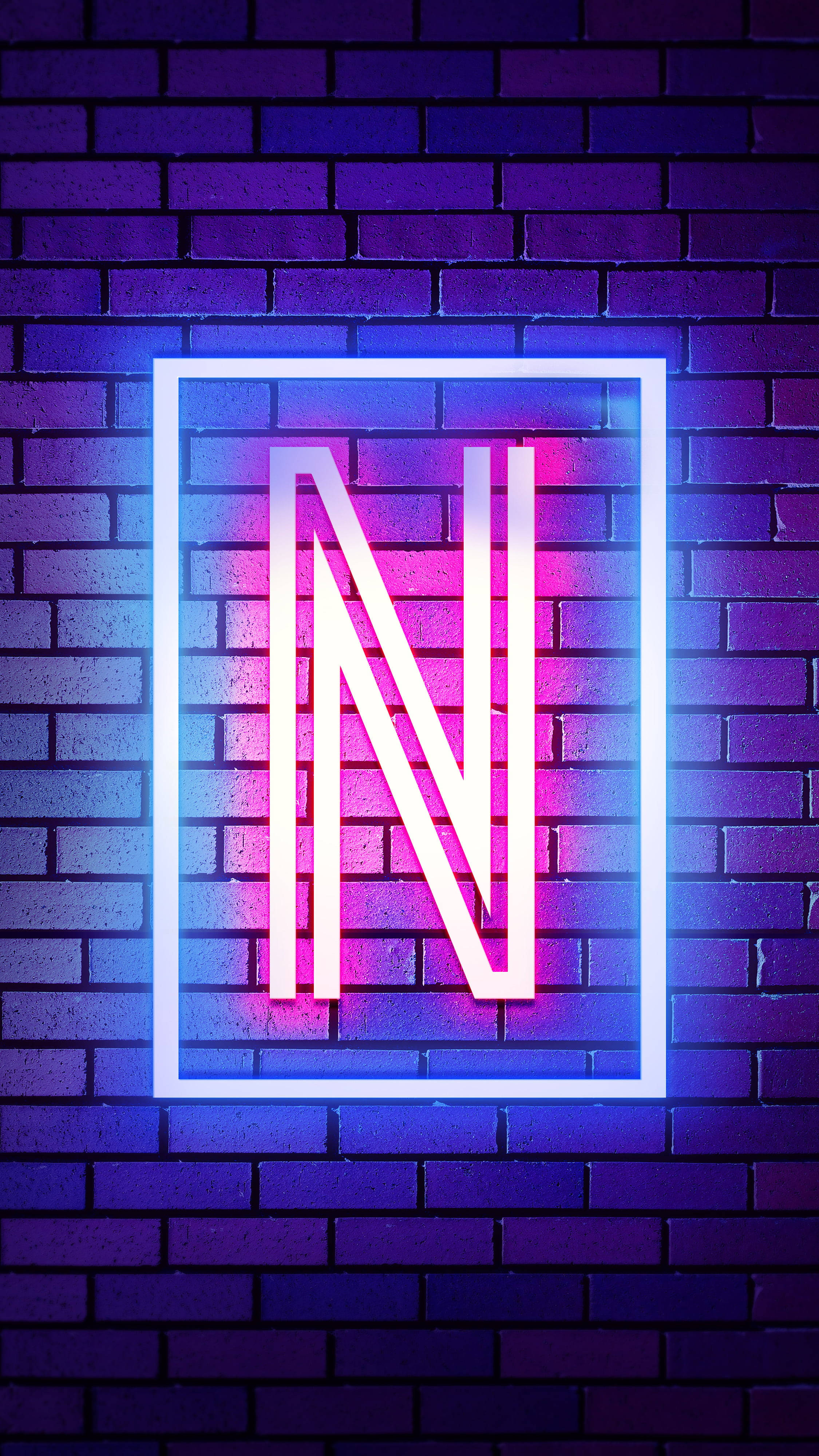 Lysende neonbokstav N Bakgrunner