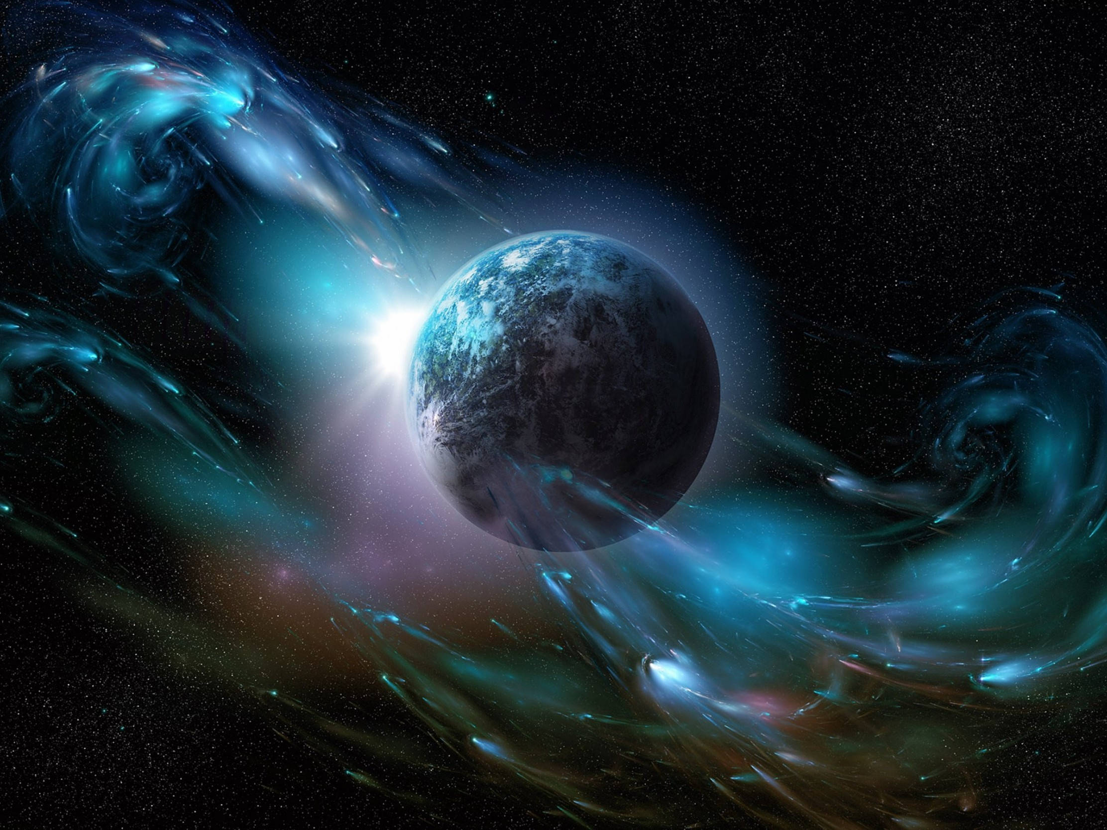 Lysende planeten Jorden galakse live Bakgrunner