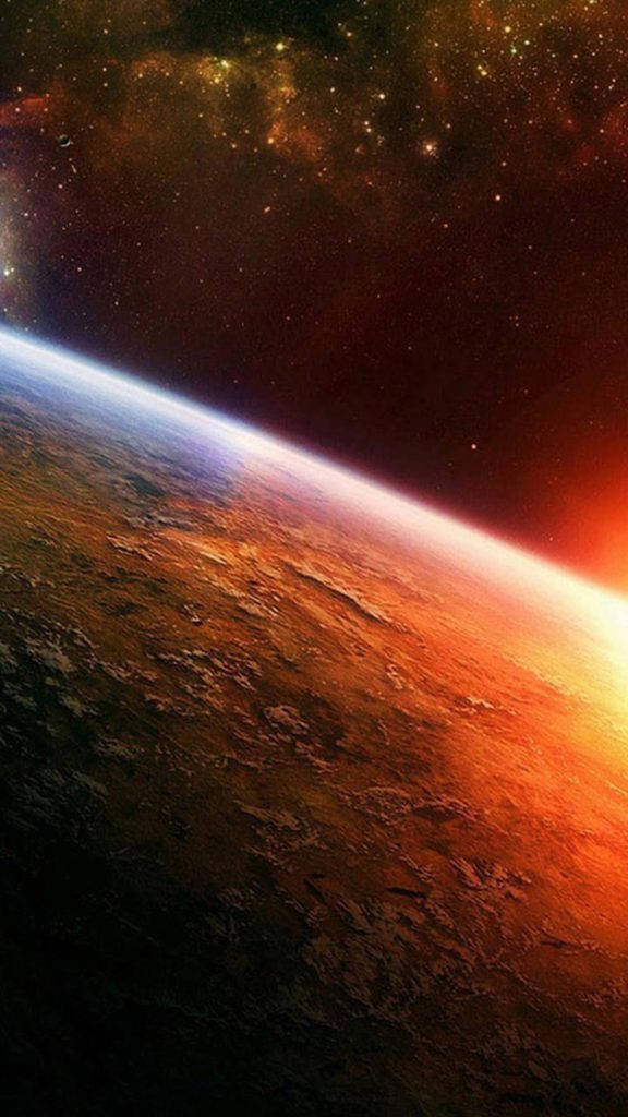 Lyst oransje planet rom iPhone Bakgrunner