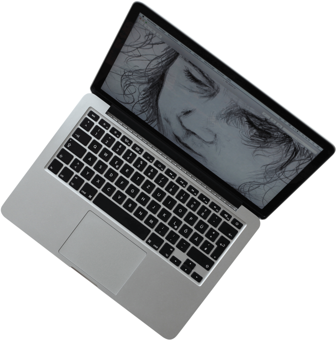 Mac Book Pro med skisse på skjermen Bakgrunner
