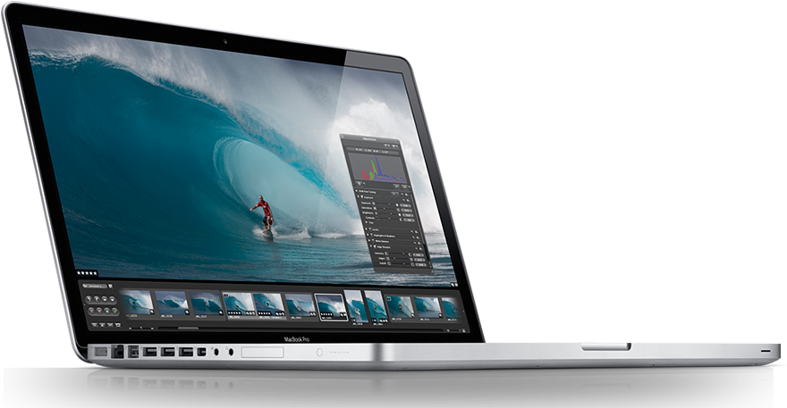 MacBook Pro med surfebilde på skjermen Bakgrunner