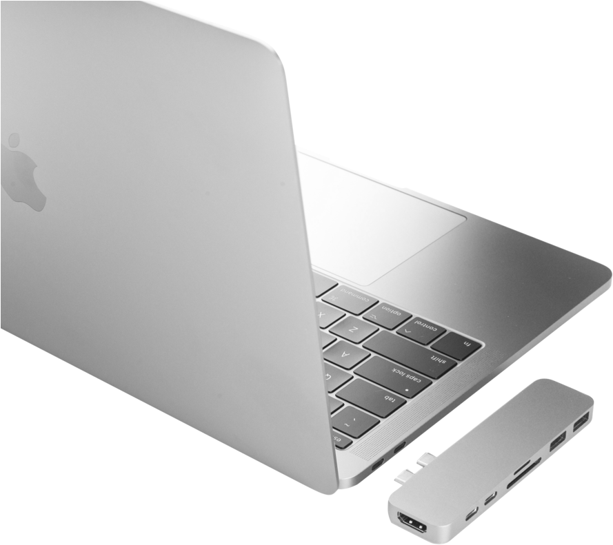 MacBook Pro med USB-C-hub Bakgrunner