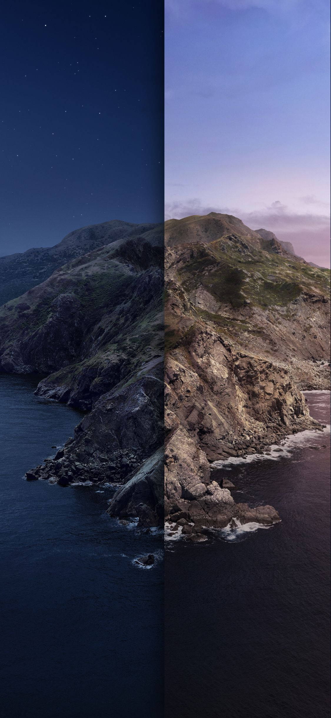 macOS Catalina Natt Og Dag Bakgrunner