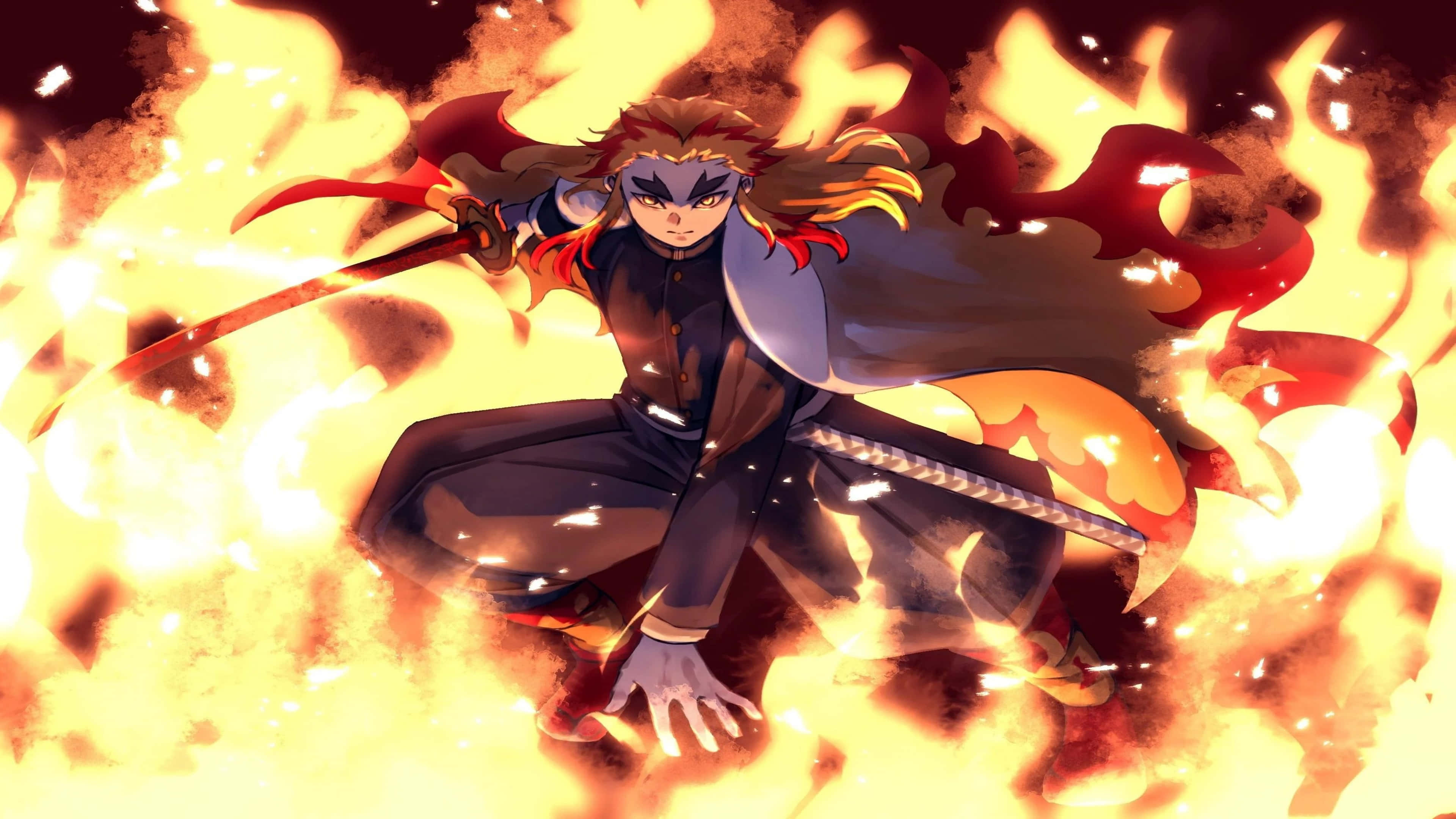 Magisk levende 4K Demon Slayer-kunstverk Bakgrunner