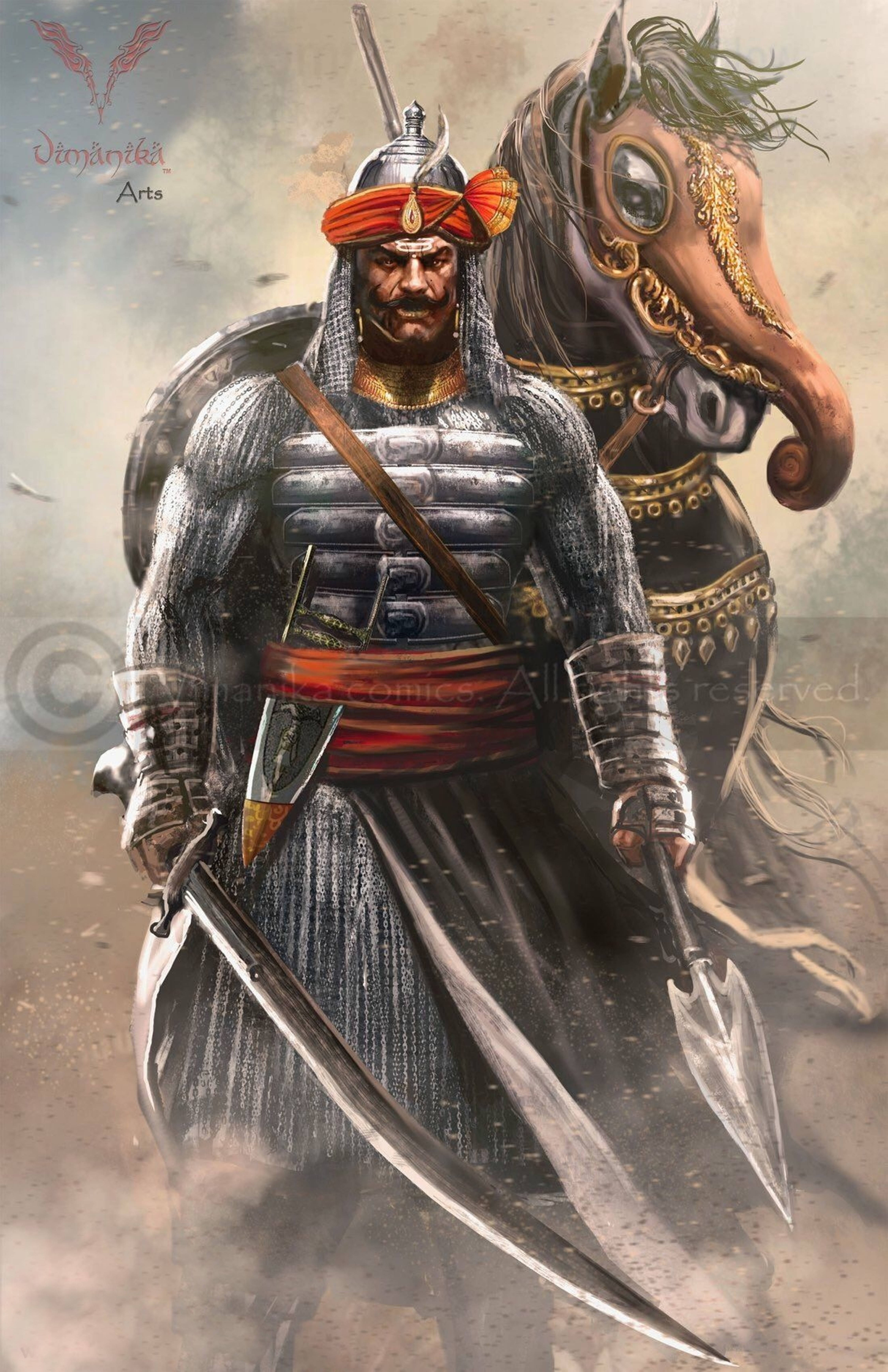 Maharana Pratap Fantasi Kunst 4K Bakgrunner