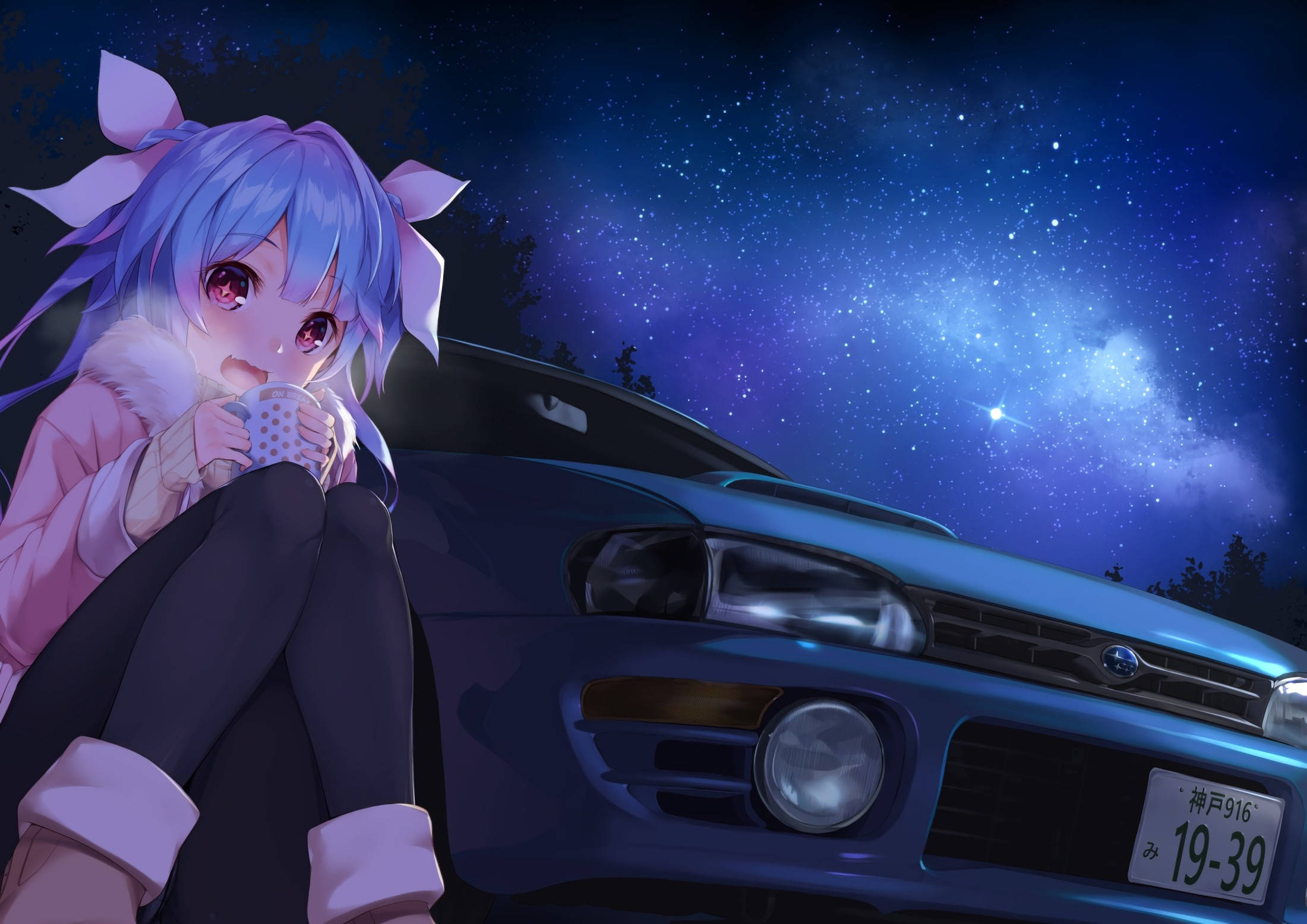 Majestetisk Anime-bil - Impreza i full prakt Bakgrunner