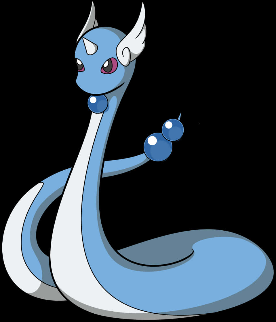 Majestetisk Dratini Pokemon på hvit bakgrunn Bakgrunner