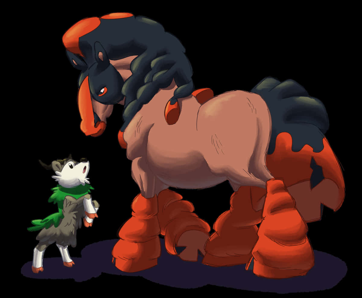 Majestetisk Mudsdale med Skiddo i en spennende positur. Bakgrunner