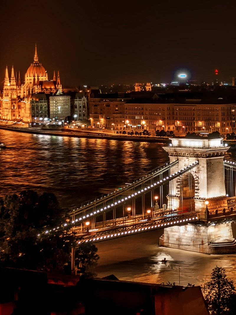 Majestetisk nattutsikt over Budapest Bakgrunner