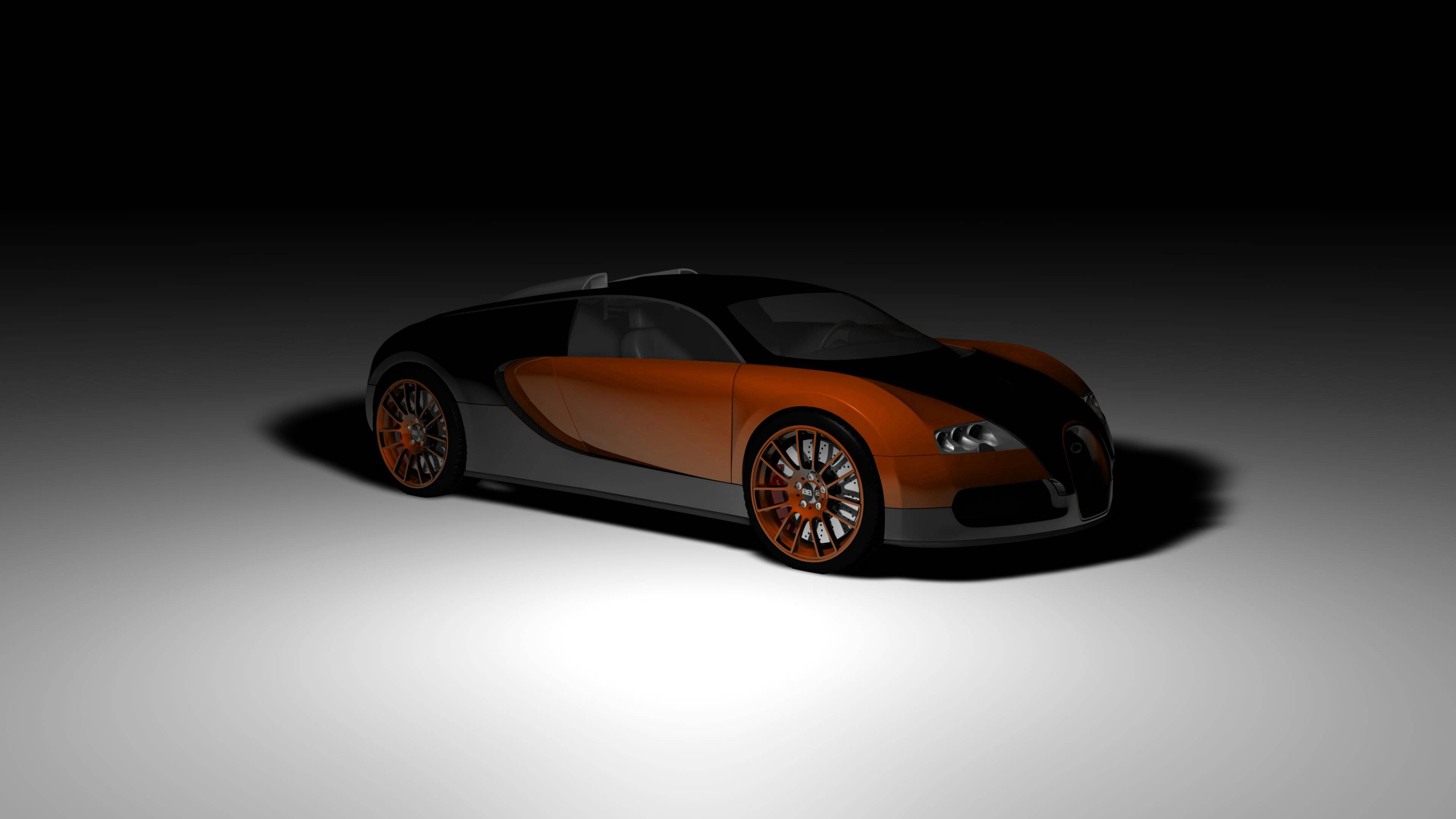 Majestetisk Oransje Bugatti Veyron Utløst Bakgrunner