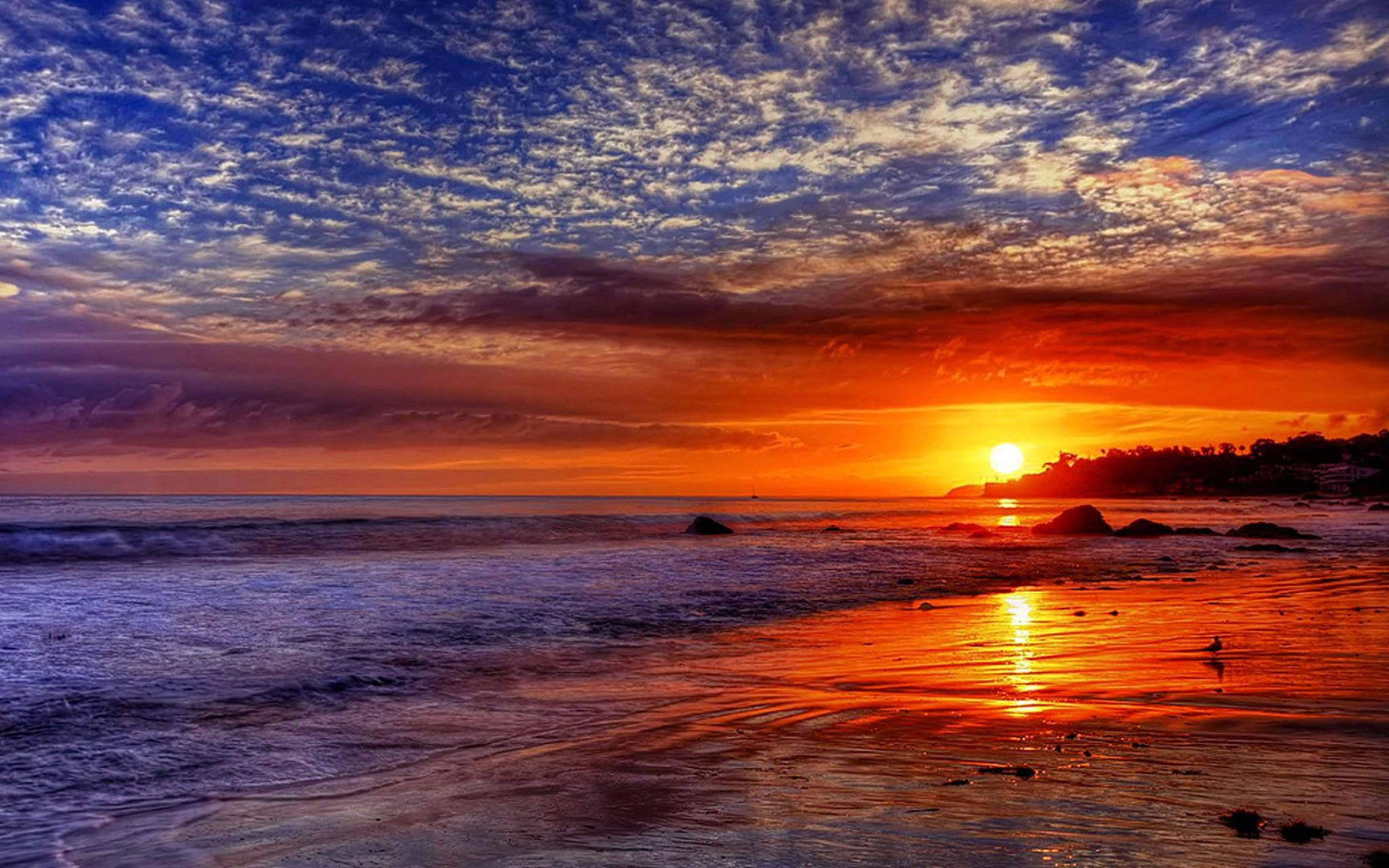 Malibu vakker solnedgang Bakgrunner
