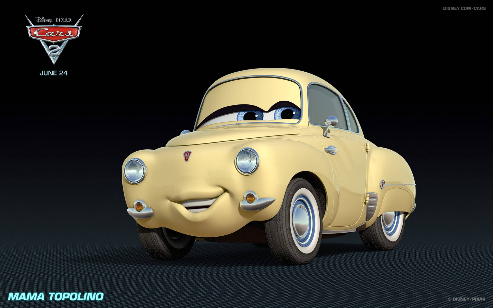 Mama Topolino fra Disney Pixars Biler 2 Bakgrunner