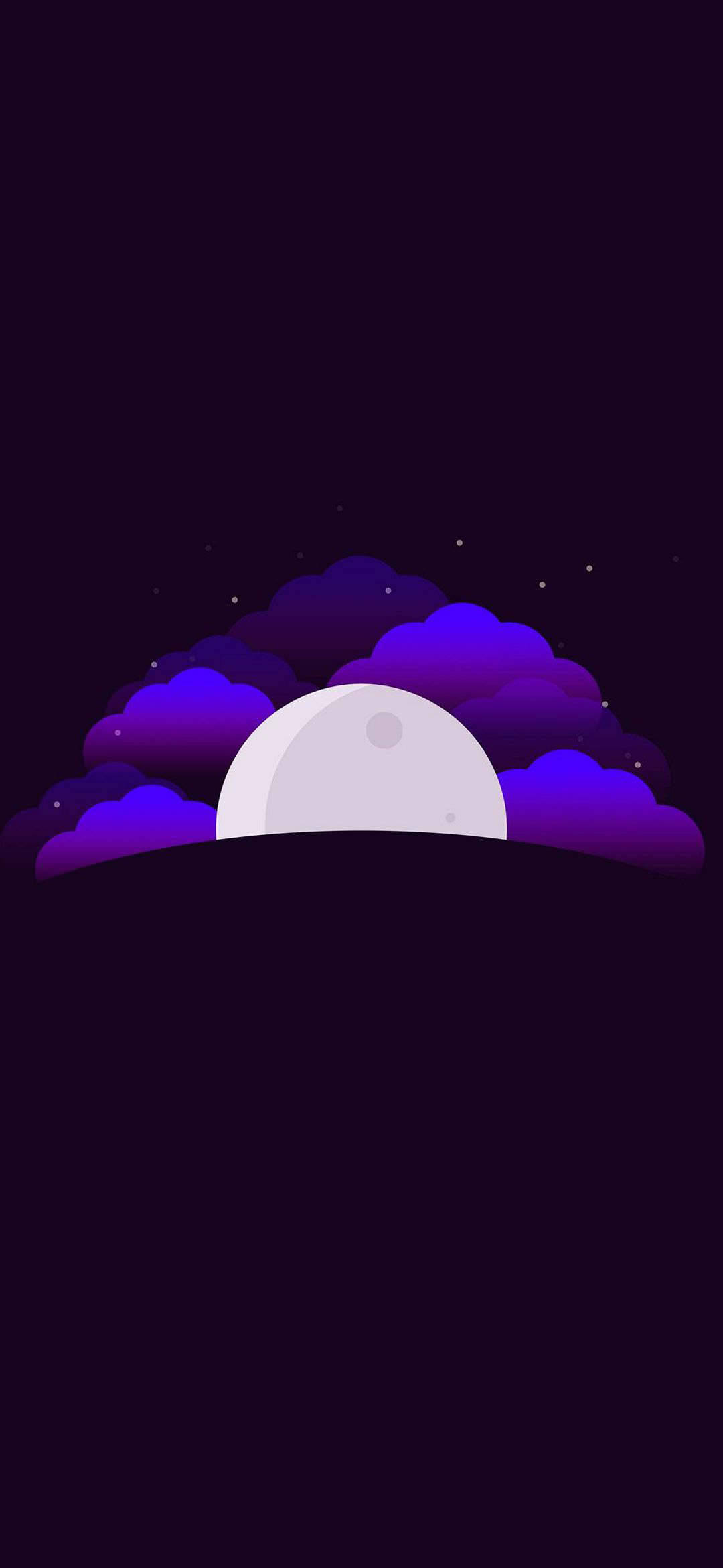 Måne lilla skyer minimalistisk Android Bakgrunner