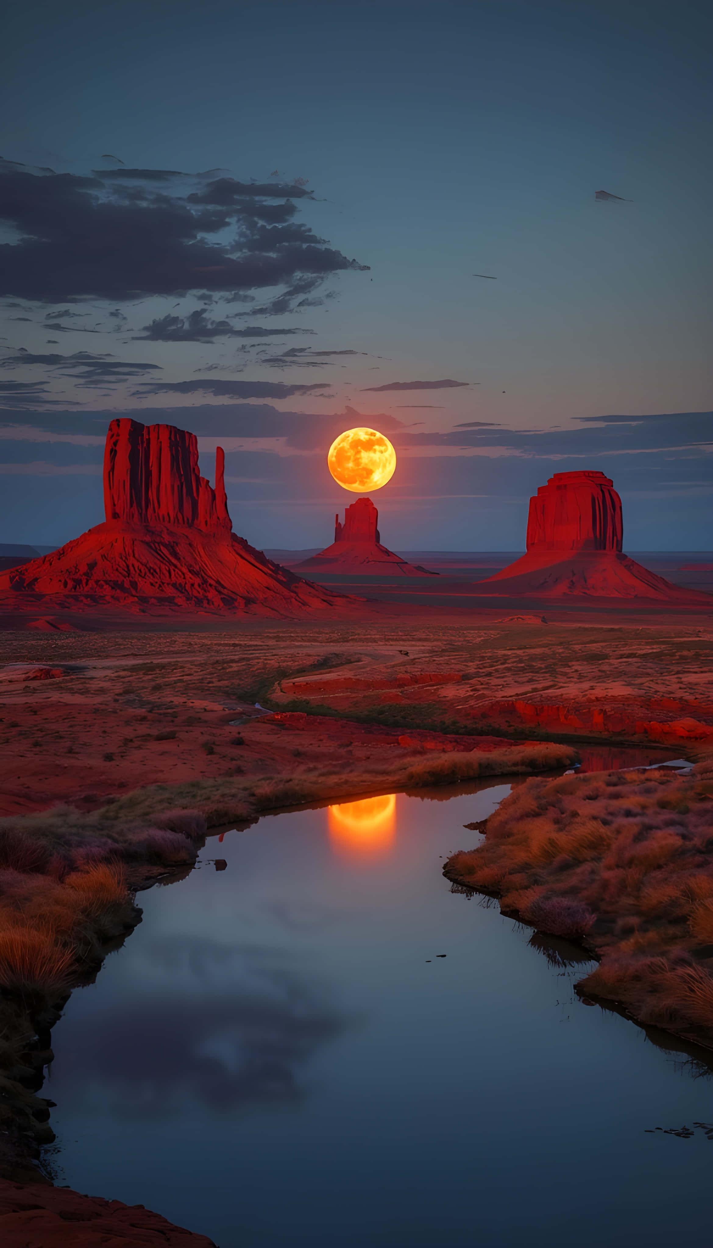 Måneoppgang over Monument Valley Bakgrunner