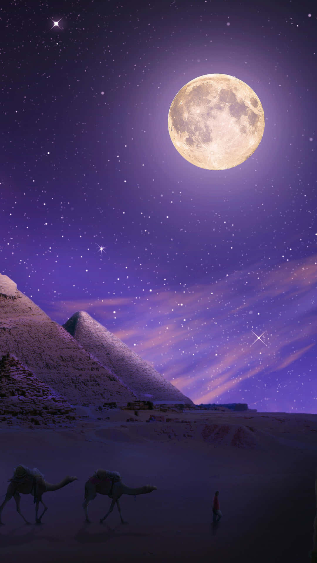 Månepyramide med lilla himmel Bakgrunner