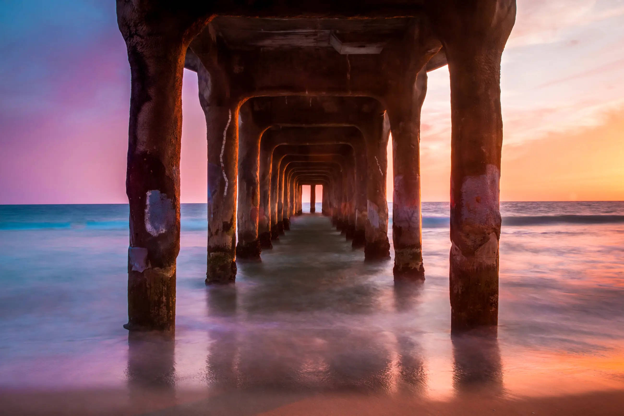 Manhattan Beach Los Angeles solnedgang Bakgrunner