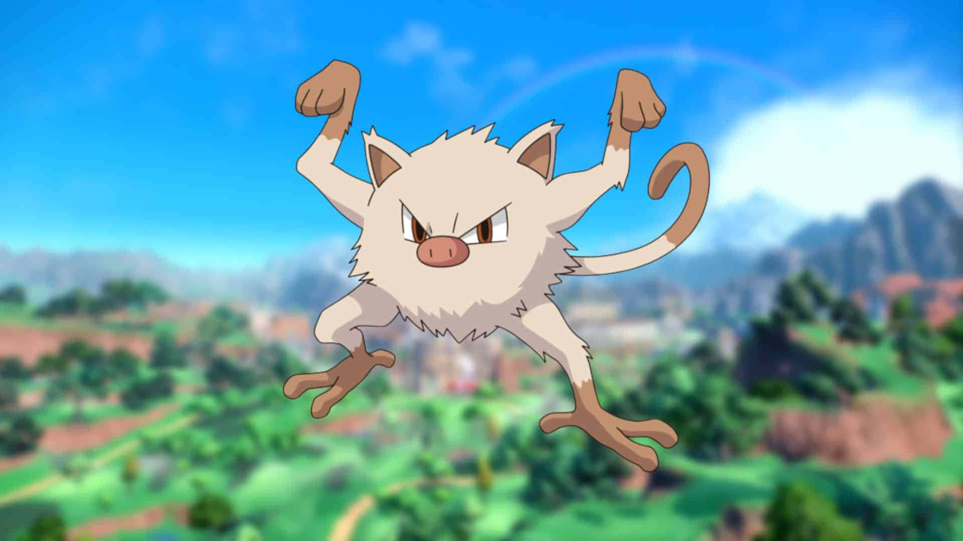 Mankey Uutviklet Primeape 2D Illustrasjon Bakgrunner