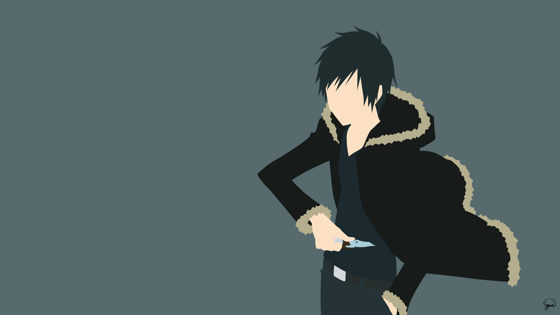 Mann iført jakke minimalistisk anime Bakgrunner