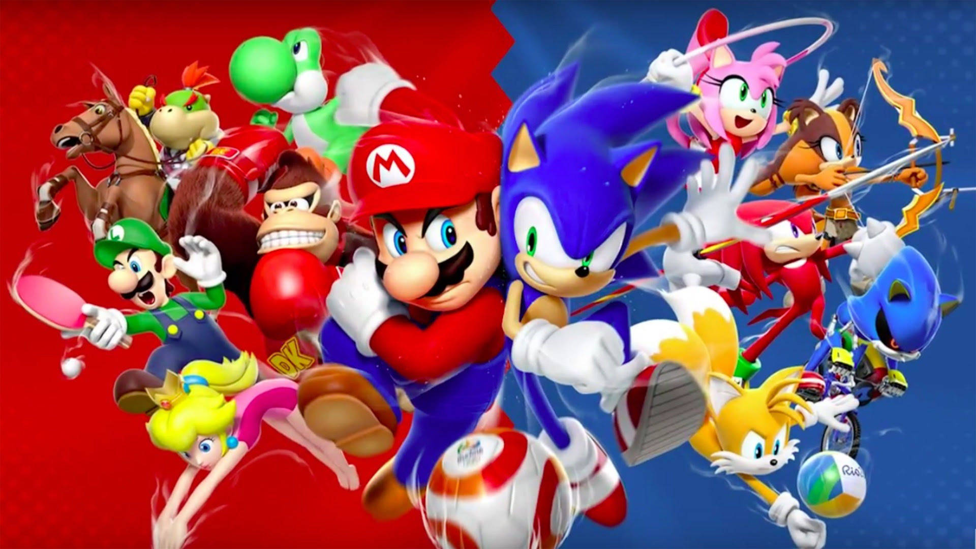 Mario & Sonic ved de olympiske leker i Rio 2016 HD-coverbakgrunn.