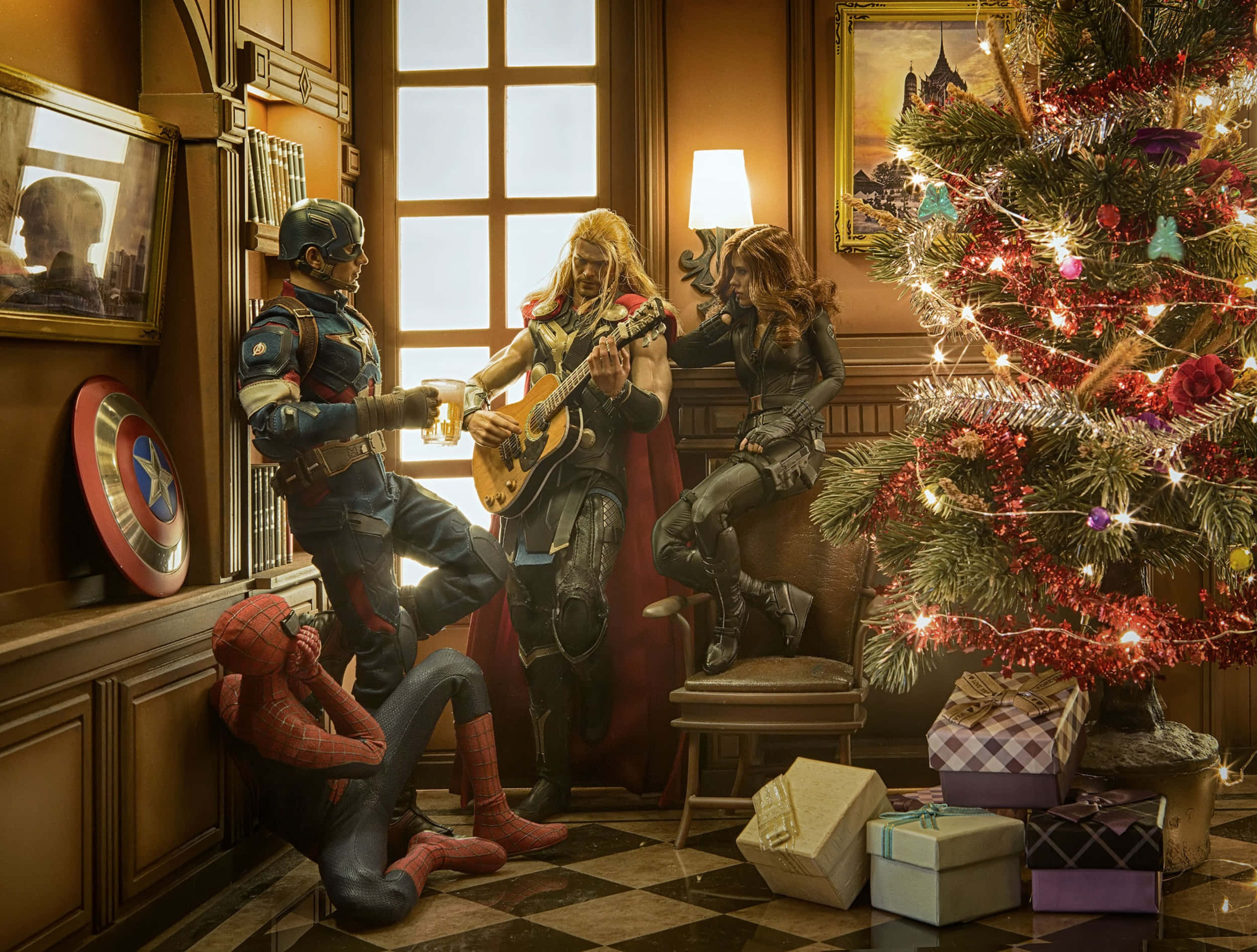 Marvel juletre superhelter Bakgrunner