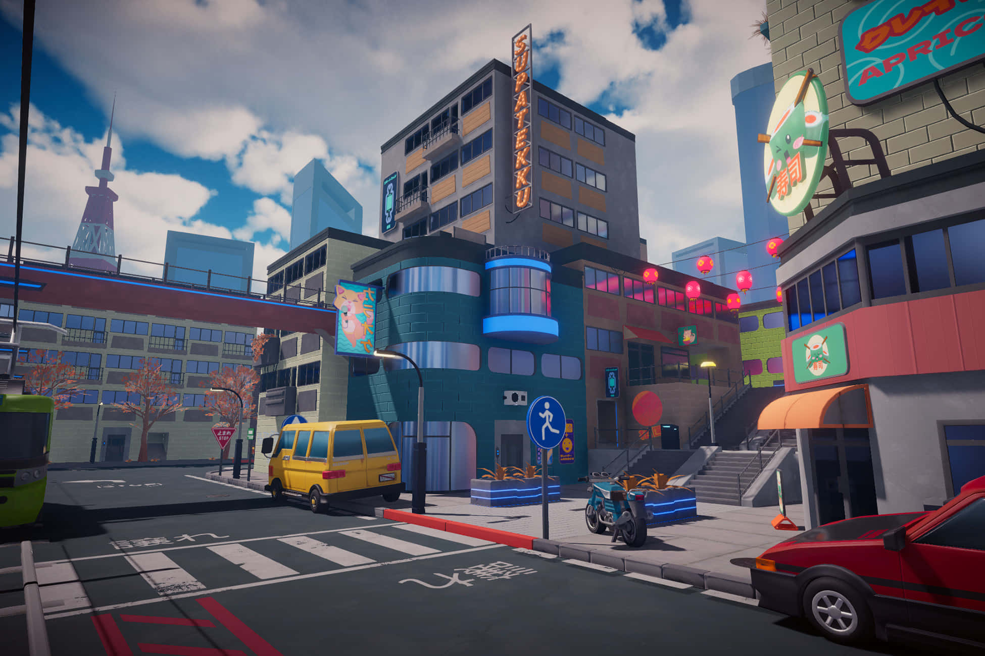 Mas og leven i Anime City Bakgrunner