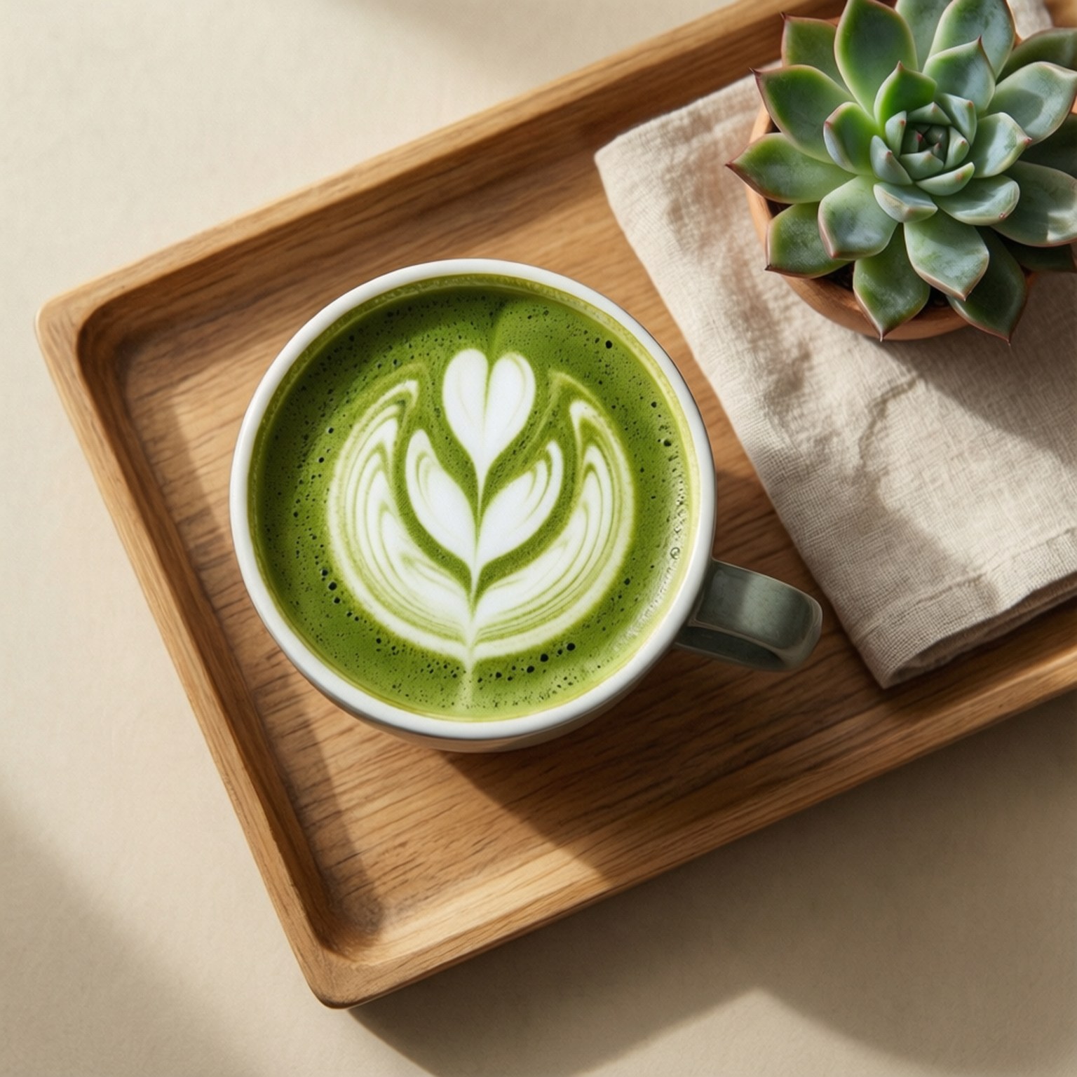 Matcha Moment Flatlay Bakgrunner