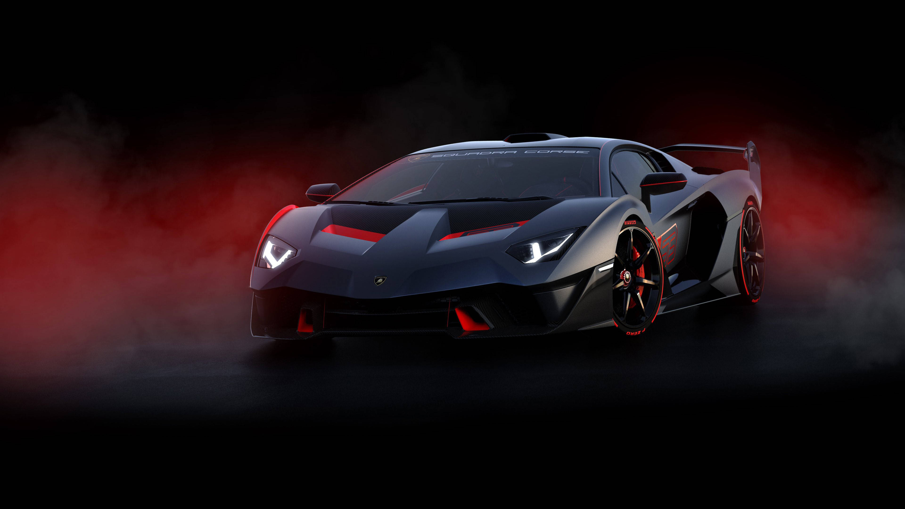Mattsvart Lamborghini 4K Bakgrunner