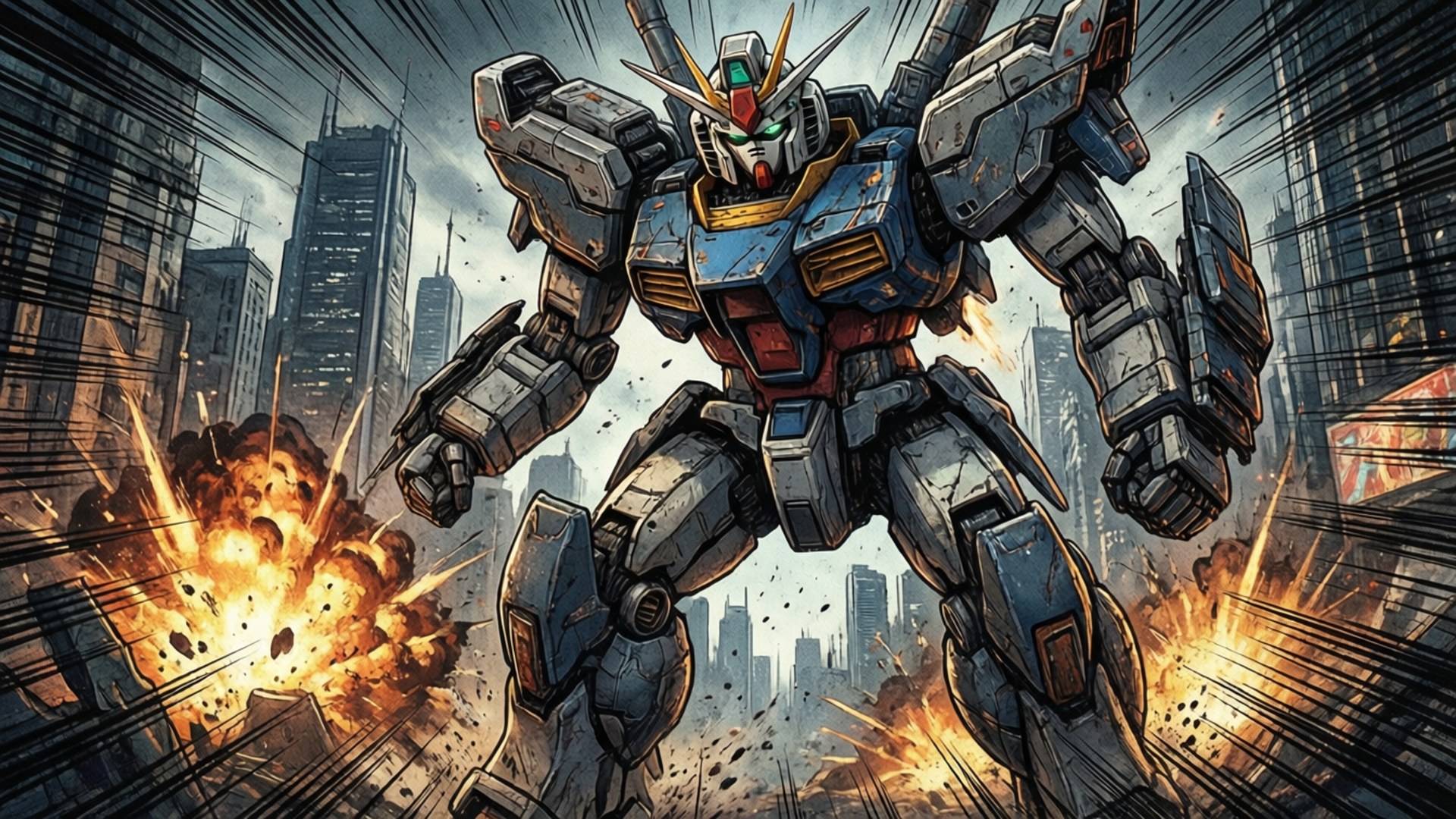 Mecha Manga Kaos Bakgrunner