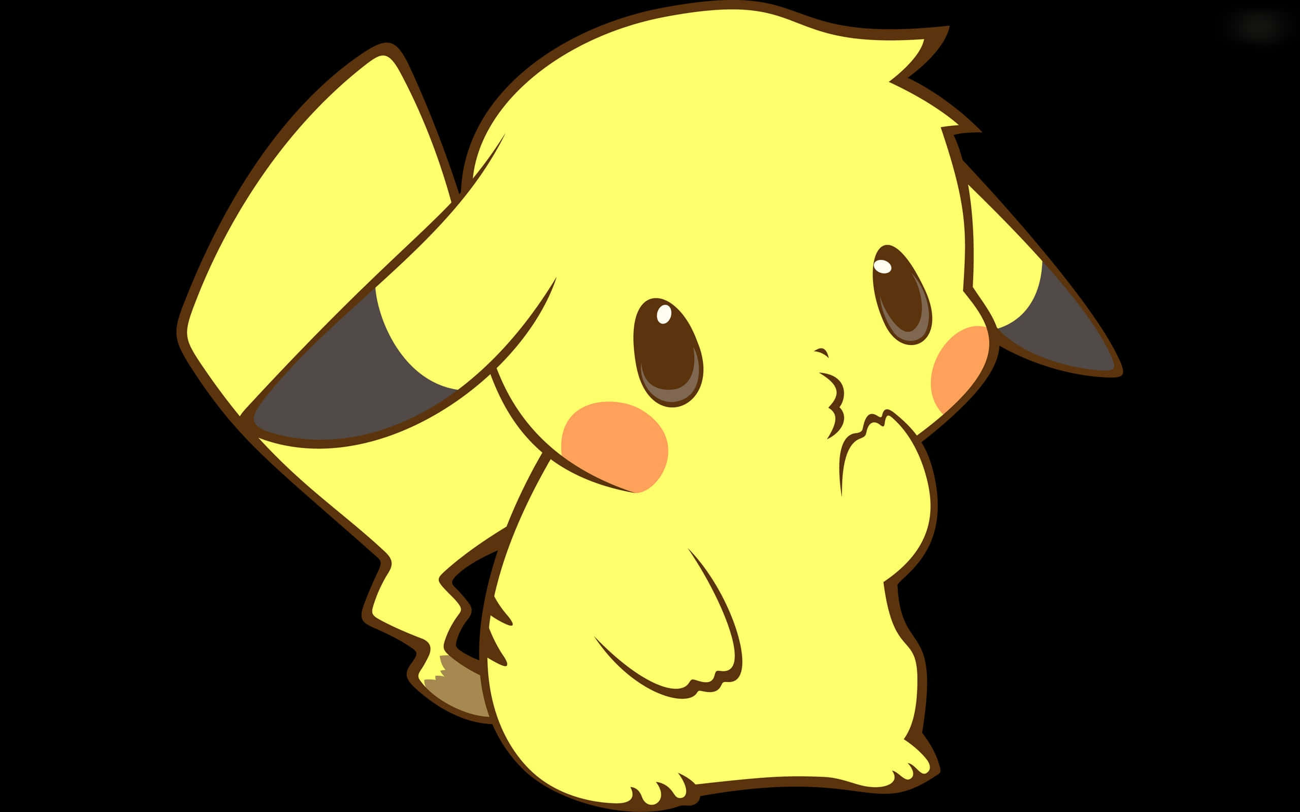Med sin karakteristiske stripete hale ser denne Pikachu-en ut til å være klar for et eventyr! Bakgrunner