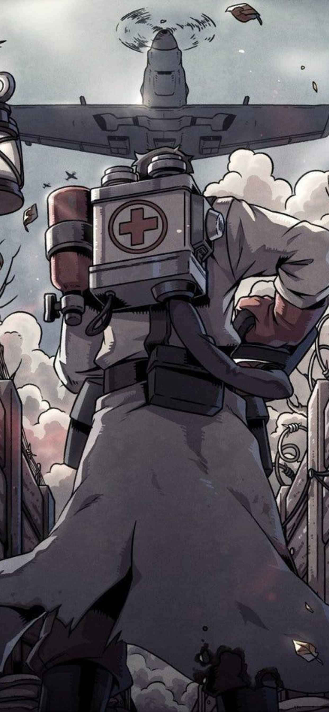 Medic fly iPhone Xs Max Team Fortress 2 bakgrunn Bakgrunner