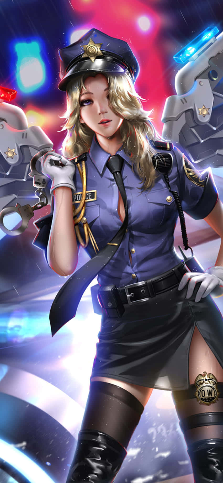 Mercy Politieuniform iPhone XS Overwatch Bakgrunn Bakgrunner