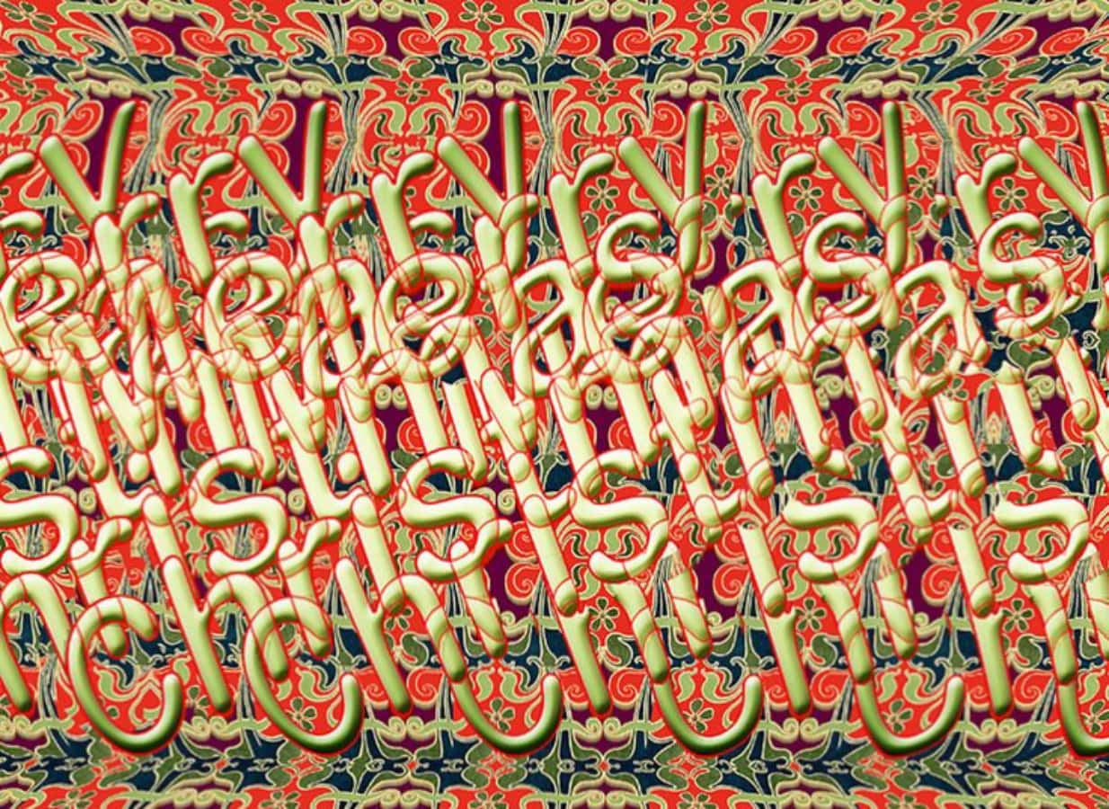 Merry Christmas Magic Eye 3D Stereogram Bilde Bakgrunner