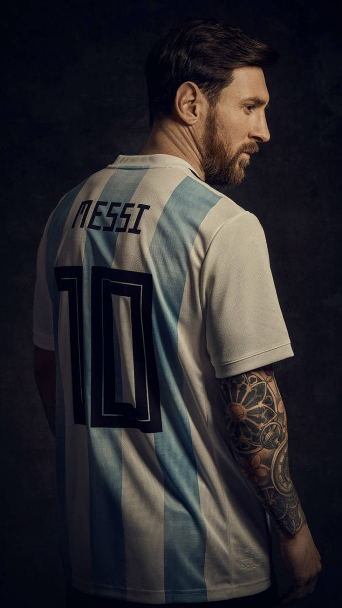 Messi Argentina Alvorlig Blikk Bakgrunner