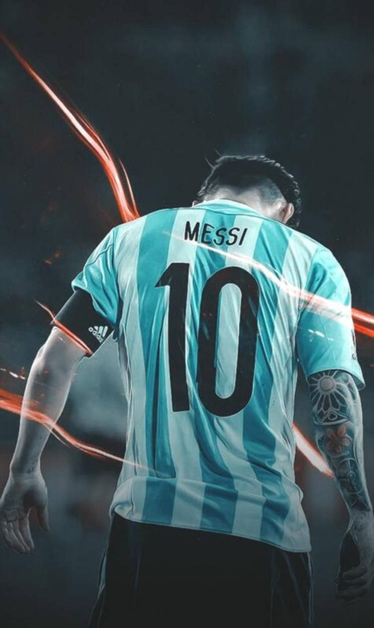 Messi Argentina oransje lys Bakgrunner