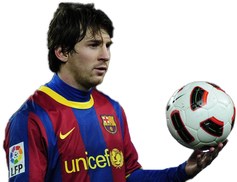 Messi Barcelona drakt holder fotball Bakgrunner