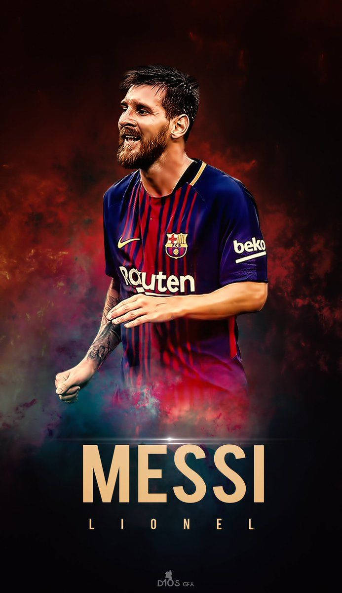 Messi Lionel på røykfylt mørkerød bakgrunn kunstbakgrunn