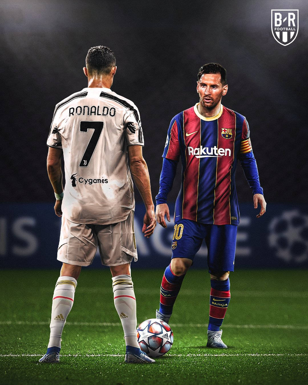 Messi og Ronaldo i kamp 4K Bakgrunner