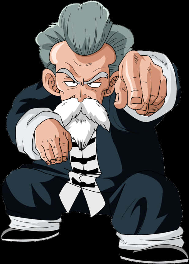 Mester Roshi peker Dragon Ball Bakgrunner