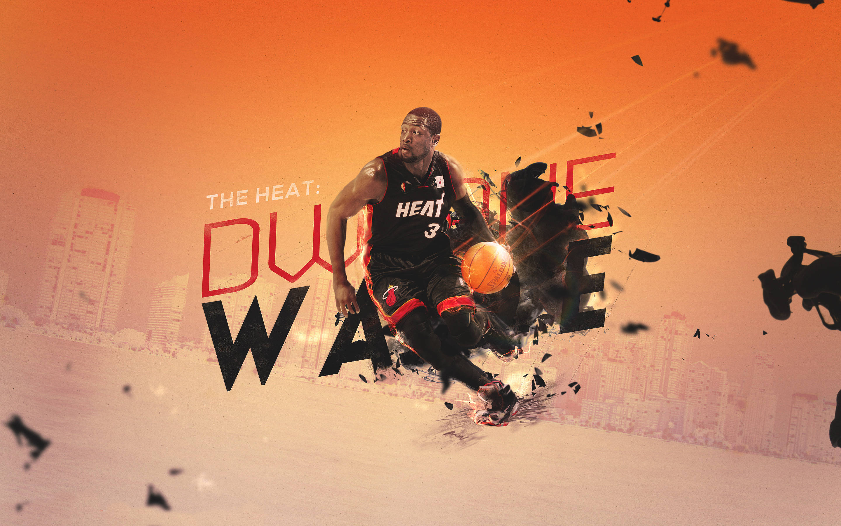 Miami Heat Dwyane Wade Digital Kunstverk Bakgrunner