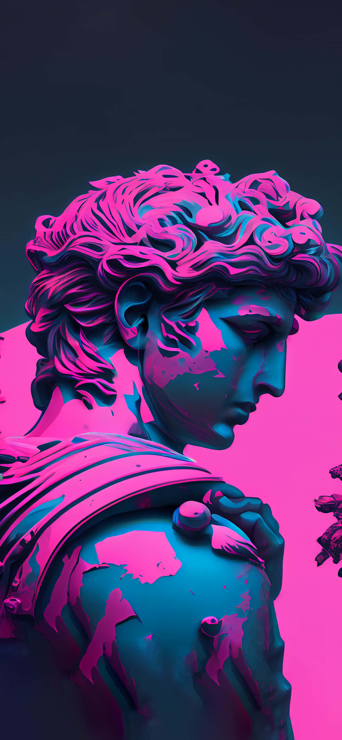 Michelangelo-skulptur Vaporwave Vektorkunst Bakgrunn Bakgrunner