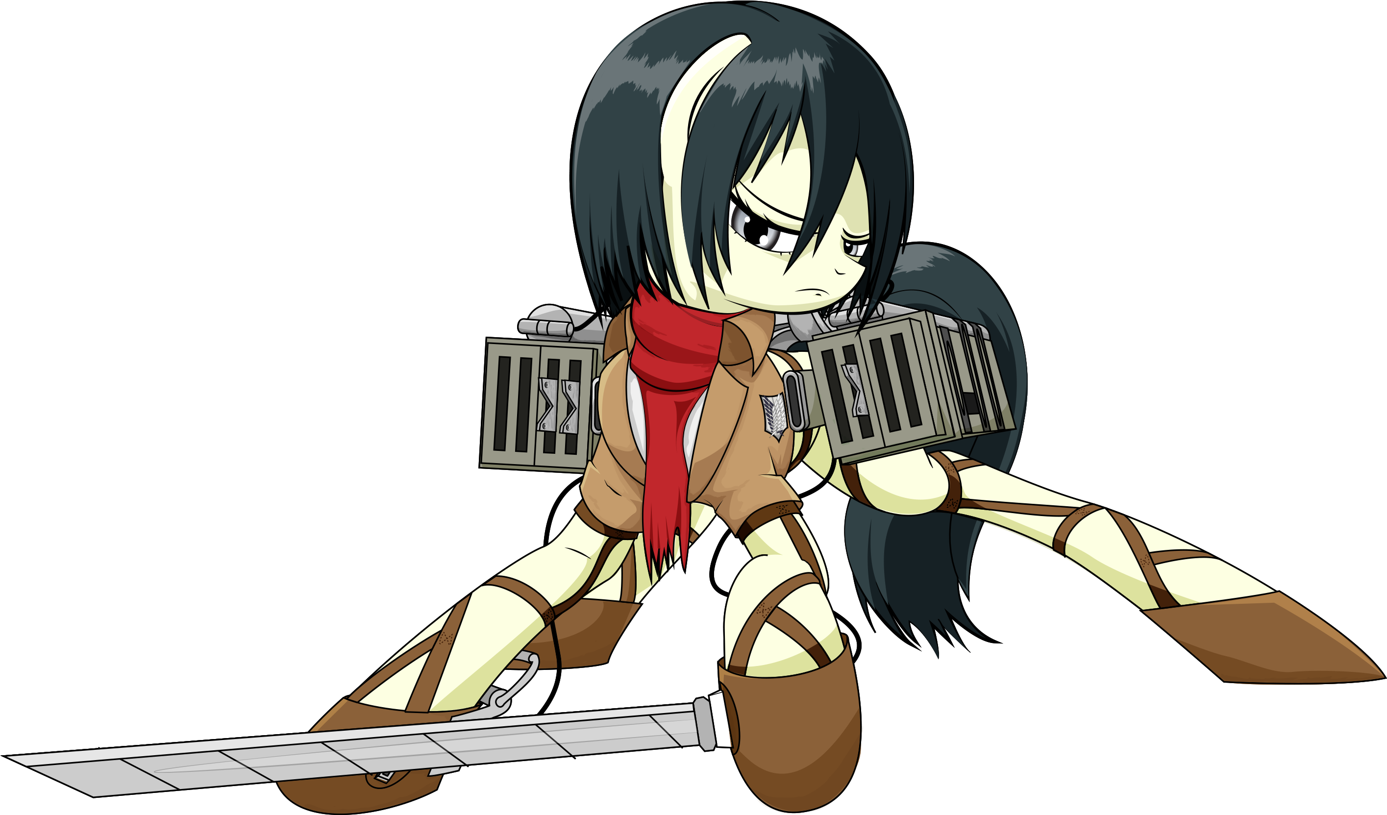 Mikasa Ackerman klar for kamp Bakgrunner