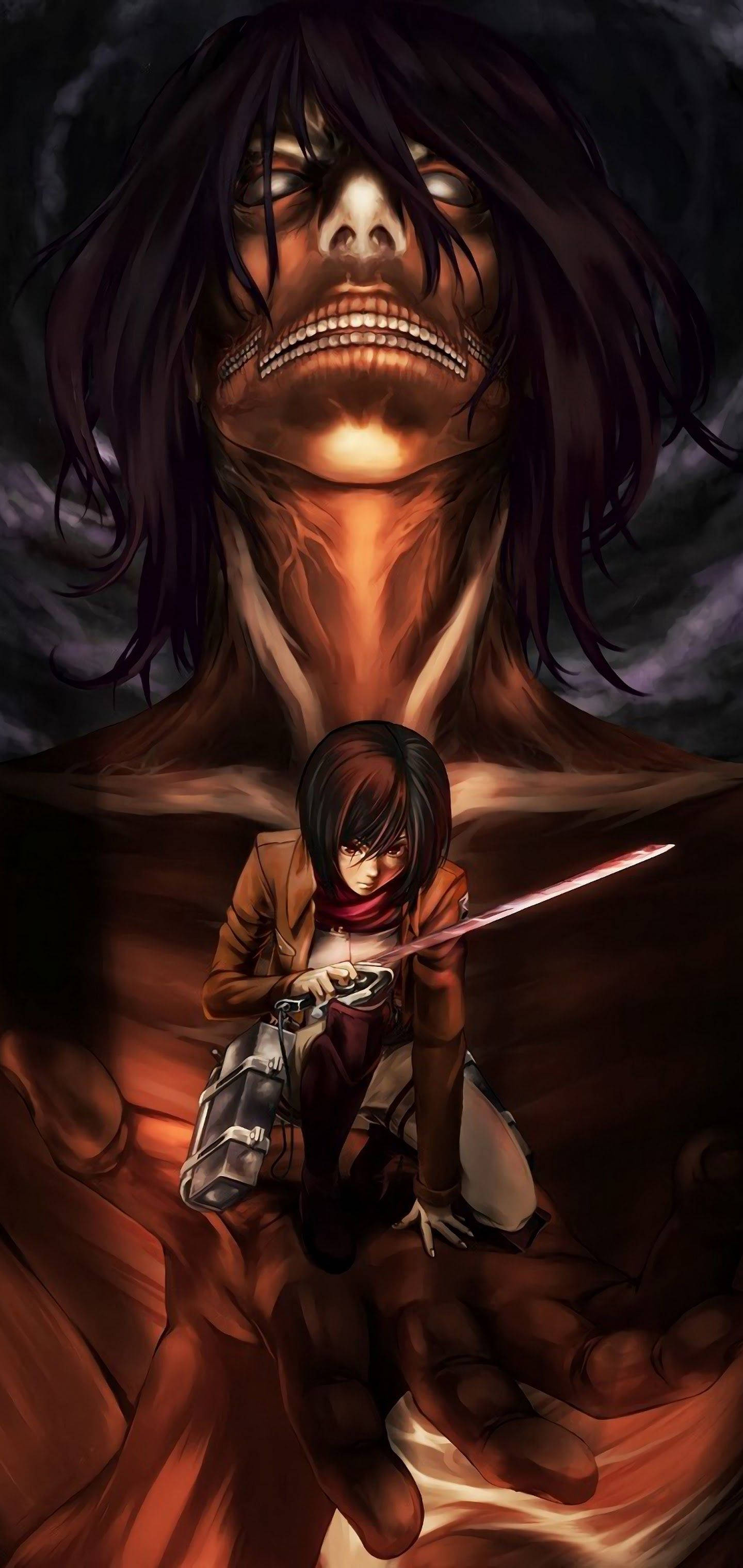 Mikasa Attack on Titan iPhone Bakgrunner