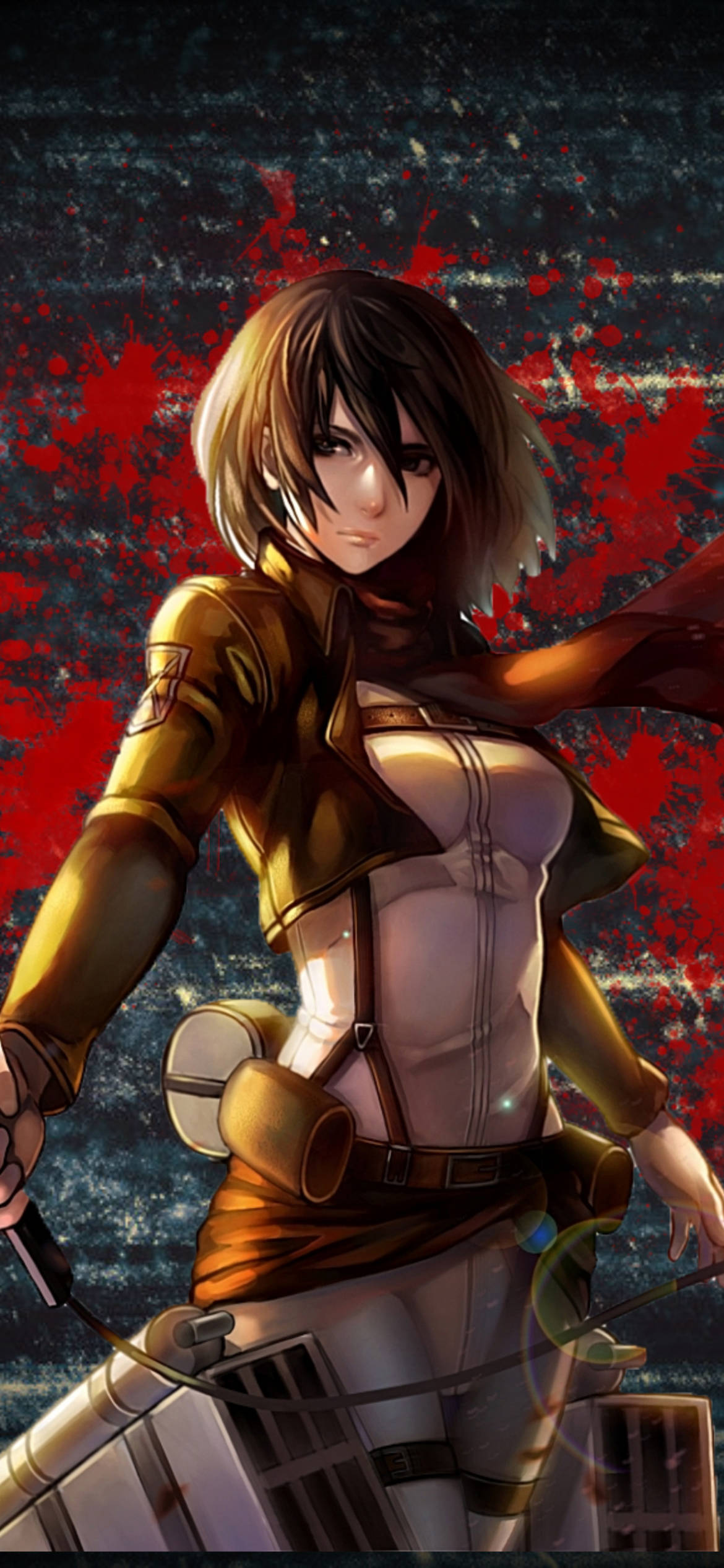 Mikasa Portrett Attack On Titan iPhone Bakgrunner